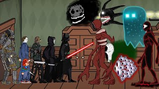 Team Darth Vader, Jason Voorhees, Pedator Vs  All Monsters In Doors Roblox. Animation  Full.
