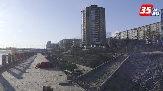 Видео Строительство набережной реки Ягорбы в Череповце затянется почти на месяц от 35 тв, набережная Серовки, Череповец, Россия