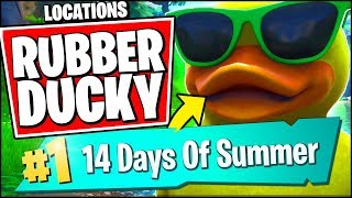 VISIT A GIANT BEACH UMBRELLA AND A HUGE RUBBER DUCKY IN A SINGLE MATCH (Fortnite 14 Days of Summer)