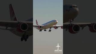 Virgin Atlantic Airbus A340-642 Lands at LAX