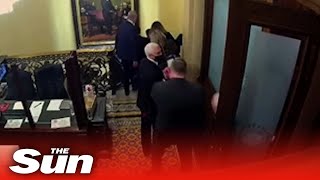 Unseen footage shows Vice President Pence evacuated during Capitol insurrection