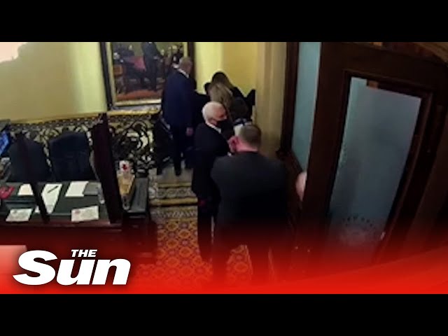 Unseen footage shows Vice President Pence evacuated during Capitol insurrection