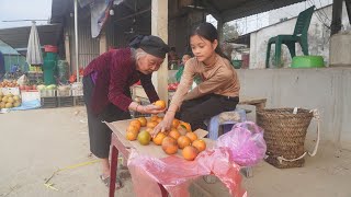 Harvest Oranges And Green Vegetables To Sell At The Market - Poor Girl Daily Life
