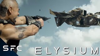 Elysium Action Sci-Fi Movie Awesome Fight Scene Exoskeleton
