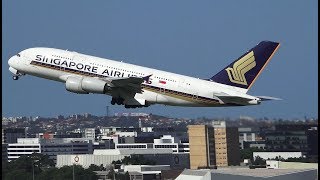 Singapore Airlines A380 Take Off Sydney Airport - SQ222