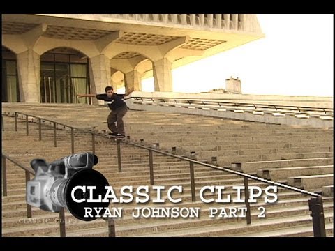Ryan Johnson Skateboarding Classic Clips #105 Part 2 30 Stair Rail