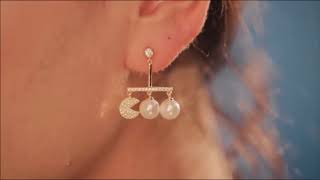 Pac man Pearl Earrings fashion jewelry lovely showing