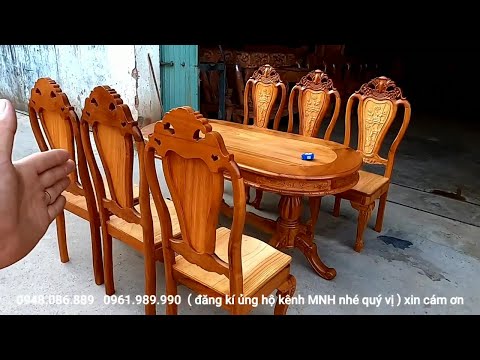 Bàn ăn gỗ Căm Xe 6 ghế Cực Đẹp giá lại Rẻ / phù hợp cho phòng bếp nhỏ gọn..