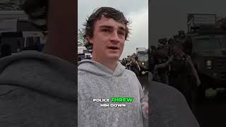 Protester Taunts Police, Gets Yeeted Protest Chaos