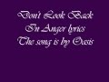 Don't Look Back In Anger lyrics + download link