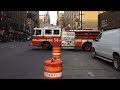 FDNY ENGINE 54 AND FDNY BATTALION CHIEF 9 RESPONDING FROM THIER WEST 48TH STREET FIREHOUSE.