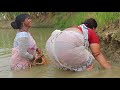 Amazing Village women net fishing | In fish pond