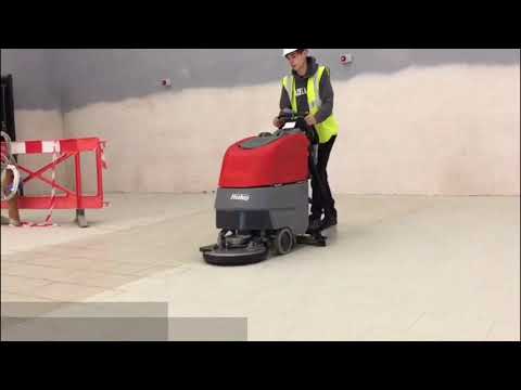 Hako B30 Battery Floor Scrubber Dryer In Action