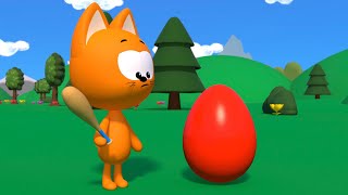 Учим Цвета - Котёнок Котэ Игра Стучалка Колотушка И Цветные Яйца - Мультики Для Детей