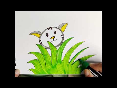 Easy rabbit drawing | rabbit in grass