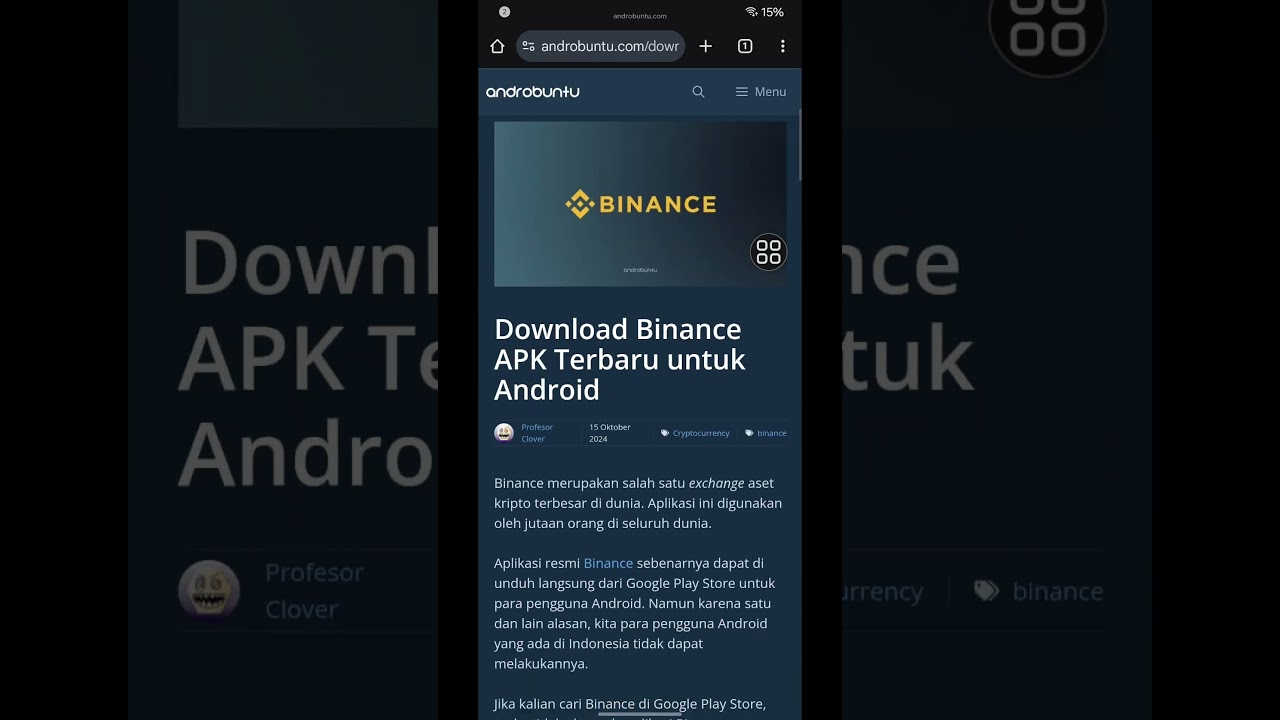 Cara terbaru menginstall aplikasi Binance di HP Android Cara terbaru menginstall aplikasi Binance di HP Android