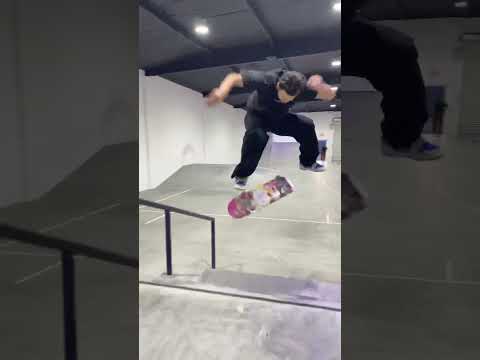 Switch backside heel flip down the double set