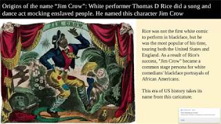 Lesson 2: Jim Crow: Law as a Tool of Oppression & Resistance