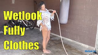 Wetlook Girl In Beach Cover-Up | Wetlook Bar | Wetlook Girl Gets Wet Fully Clothes