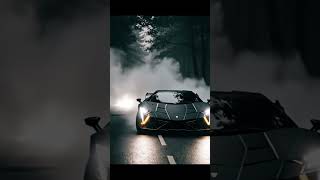 Black Lamborghini In A Moody Forest
