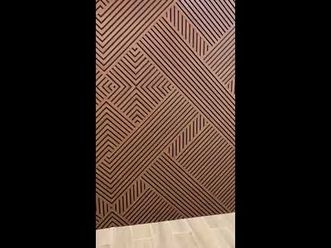 Decor vách đầu giường độc đáo với thanh lam nhựa giả gỗ và giả đá