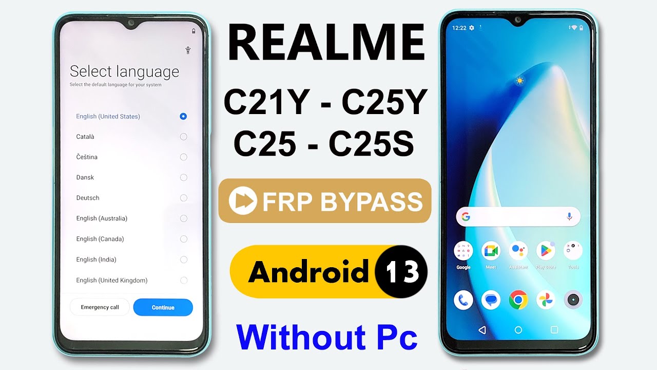 REALME C21Y/C25Y/C25/C25S ANDROID 13 BYPASS GOOGLE REALME C21Y/C25Y/C25/C25S ANDROID 13 BYPASS GOOGLE