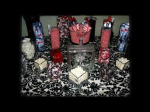 Christine 39s LA Wedding Cicada A Red Black White Candy Buffet Bar 