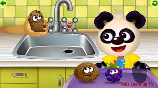 Baby Panda Learn Names of Fruits, Learn Colors, Cut The Fruits & Food Puzzles - Kid's Learning TV