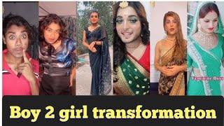 Boy To Girl Transformation L Shabnam Crossdresser L Boy Wear Saree L