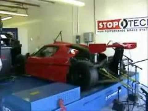 A superrare 1 of 3 Ferrari F50 GT on a dyno