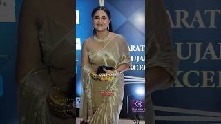 Rashami Desai Lookbeautiful In Yellow Saree At Gujarati Ent Gujarati & Marwari Excellence Award 2025