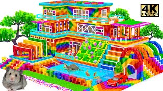 Satisfying Video | Build Epic Modern Mud House And Construction 3D Roof From Powerful Magnet Balls