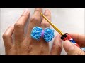 Rainbow Loom Bow Charm / Ring using only the hook and Loom Bands