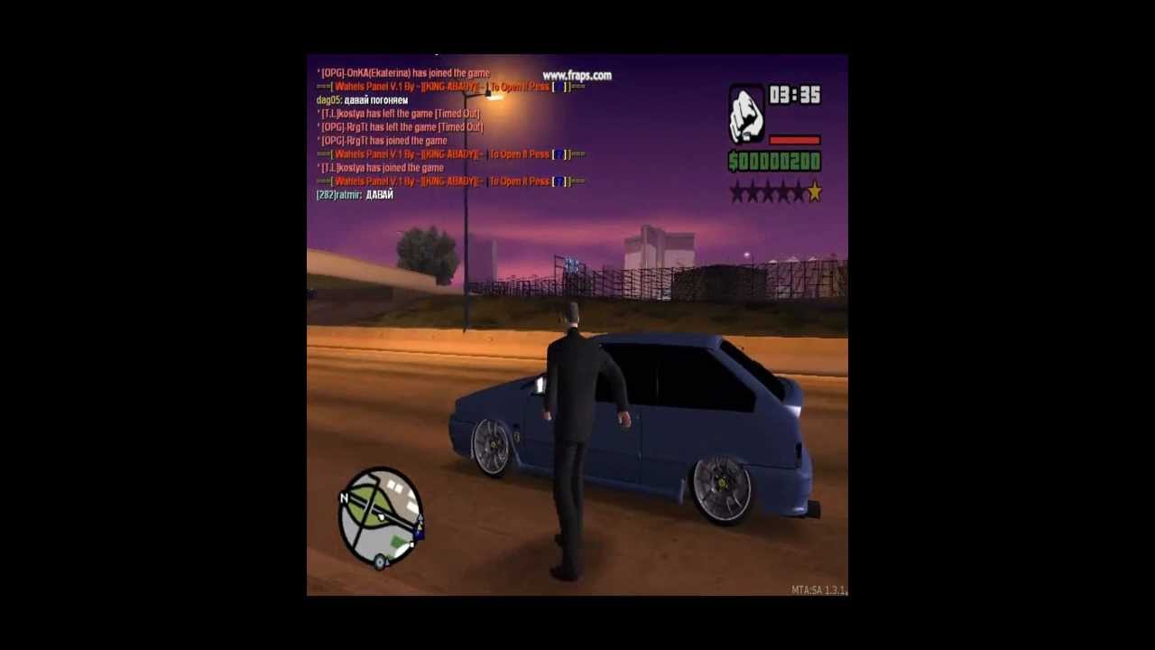 Моя игра в GTA San Andreas { MTA }, ( русские тачки).wmv