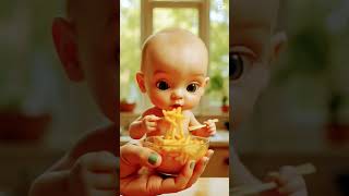 Cute Baby Eating French Fries