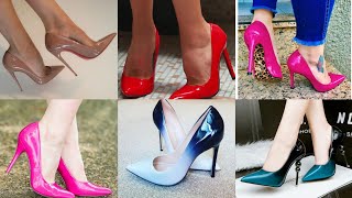 Red Sole Pointed Toe Stiletto High Heel Shoes Designspatent Leather High Heel Pointed Toe Pumps