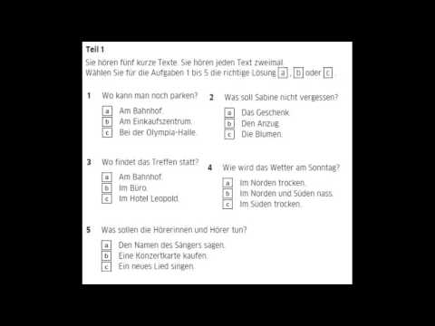 German Exam A2 Listening Part 1 Texts From 1 To 3 New Pattern