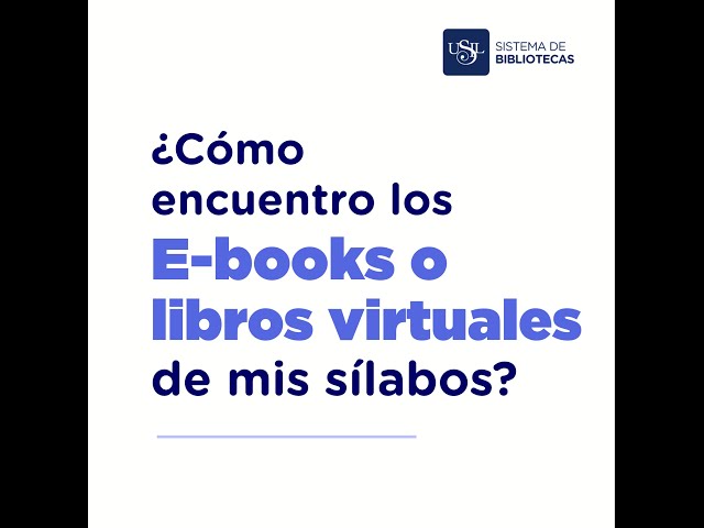 Watch 2 ¿Cómo encuentro los E-books o libros virtuales de mis sílabos? on YouTube.