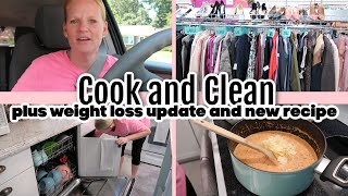 COOK AND CLEAN WITH ME / WEIGHT LOSS UPDATE / SAUSAGE PARMESAN CREAM CHEESE SOUP