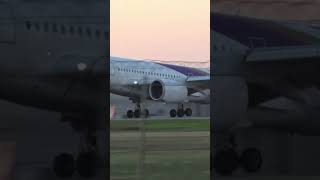 Thai Airways A350 Landing Rwy34 Melbourne Ymml Sunrise