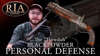 When Double Barrels Arent Enough - Percussion Howdah Pistol With Snap Bayonet Riac