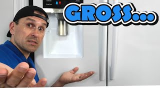 How to Clean Your Refrigerator Water Dispenser Tray | Remove Hard Water Deposits with White Vinegar!