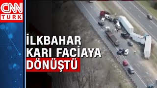 Koca Tir 48 Aracı Biçti Geçti Korkutan Zincirleme Kaza