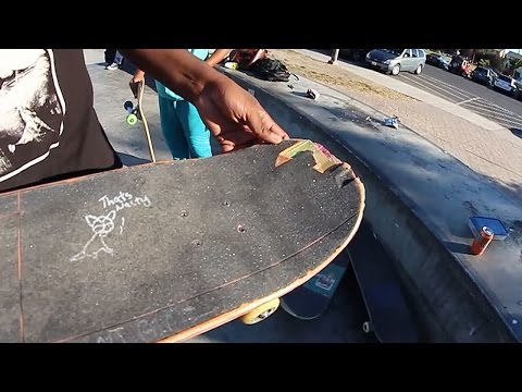 WORST BOARD AT THE PARK?! | 50-50 DOWN A 7 STAIR RAIL