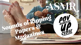 ASMR POV GIANTESS SOUNDS OF TEARING & RIPPING PAPERS & MAGAZINES & CHEWING GUM/B