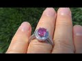 Pink Sapphire & Diamond Engagement Wedding Ring