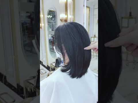Bob layer , tóc ngắn cắt layer nhuộm đen xanh | Phuong Anh Hair Salon