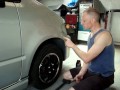 Dents reversed - panelbeating on a fold or swage .