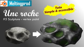 Un hippocampe - #5 le rocher - sculpture et vertex paint - tuto blender débutant en français