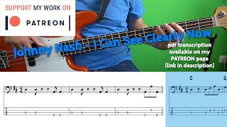 Johnny Nash - I Can See Clearly Now (Bass Cover With Tabs)